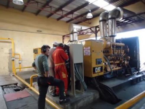 HFGC technicians commissioning a CAT generator on site